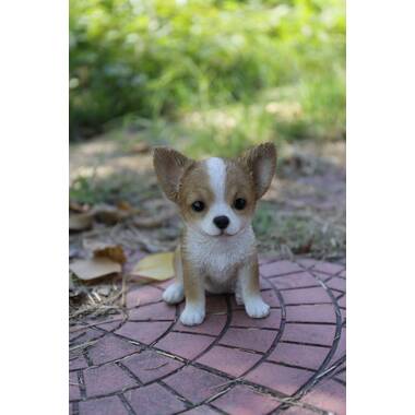 Brown and White Chihuahua Puppy Statue